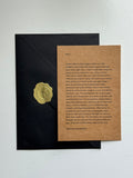 Prayer before major surgery letter with black envelope and gold heart wax seal