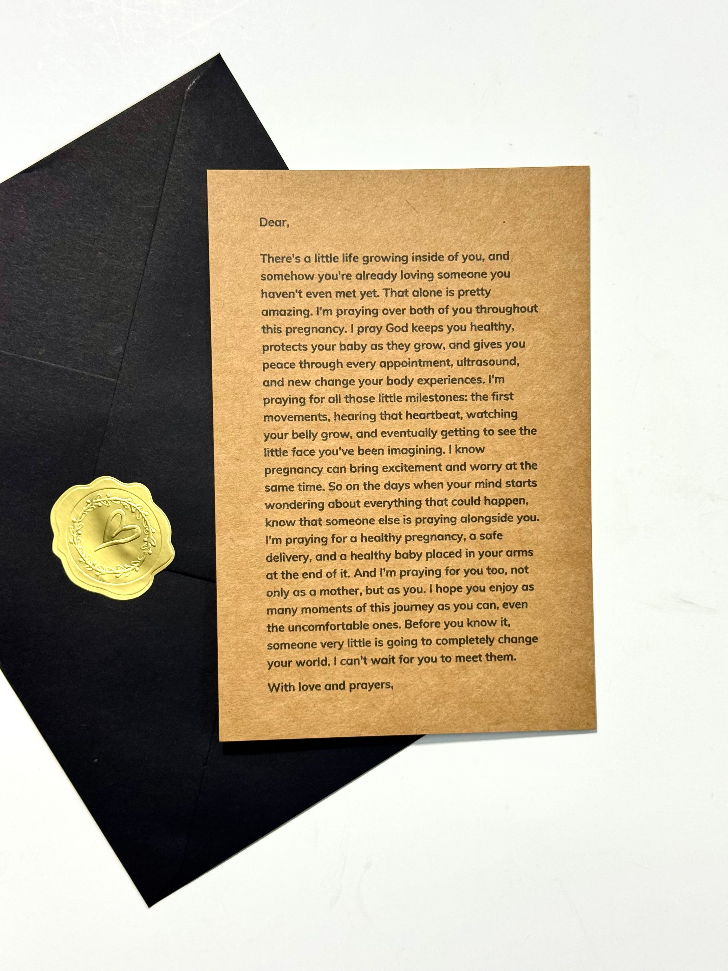Pregnancy Prayer Letter | Personalized Gift for Expecting Mother