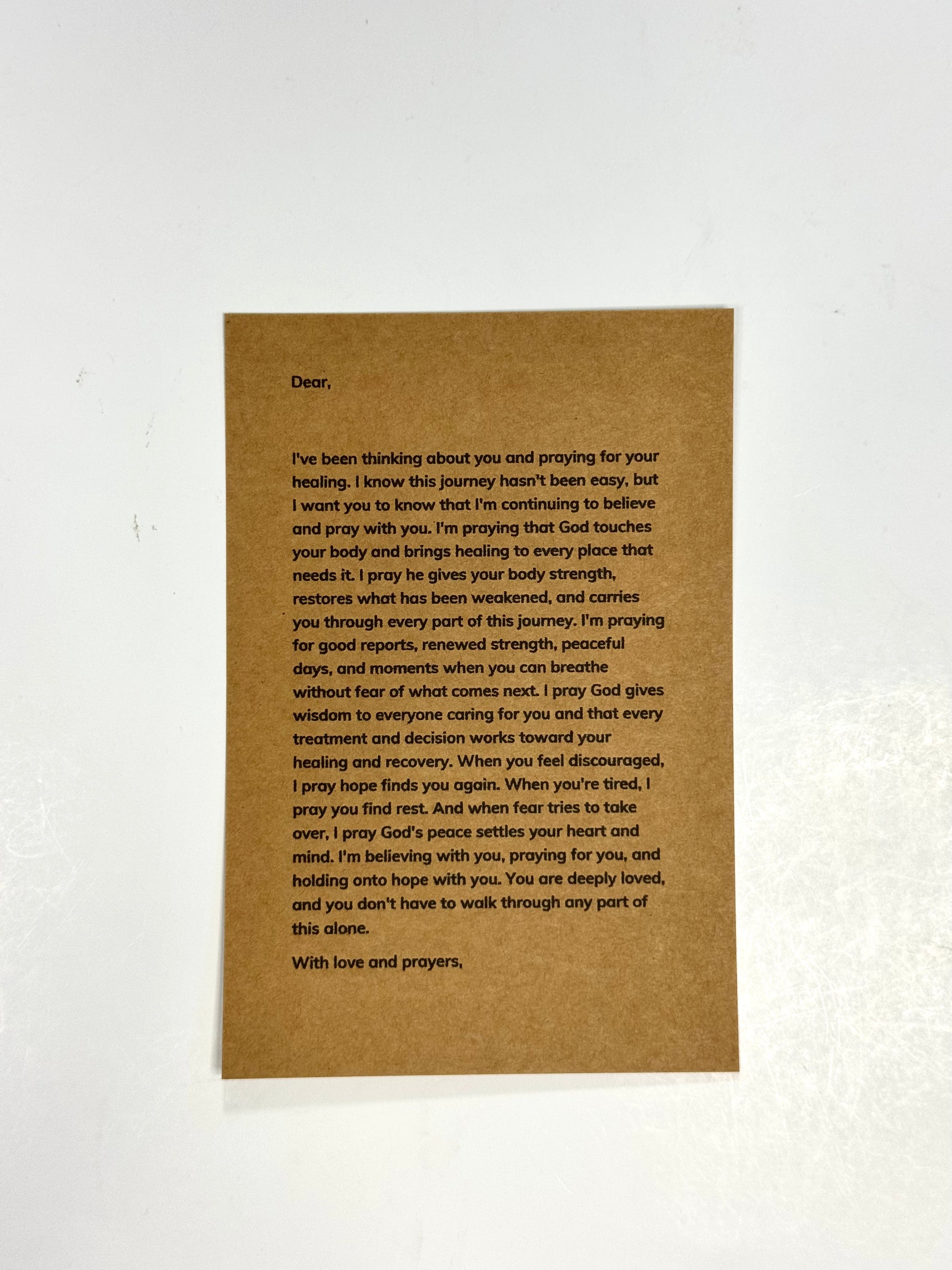 Prayer for Healing and Recovery | Christian Healing Gift | Personalized Prayer Letter