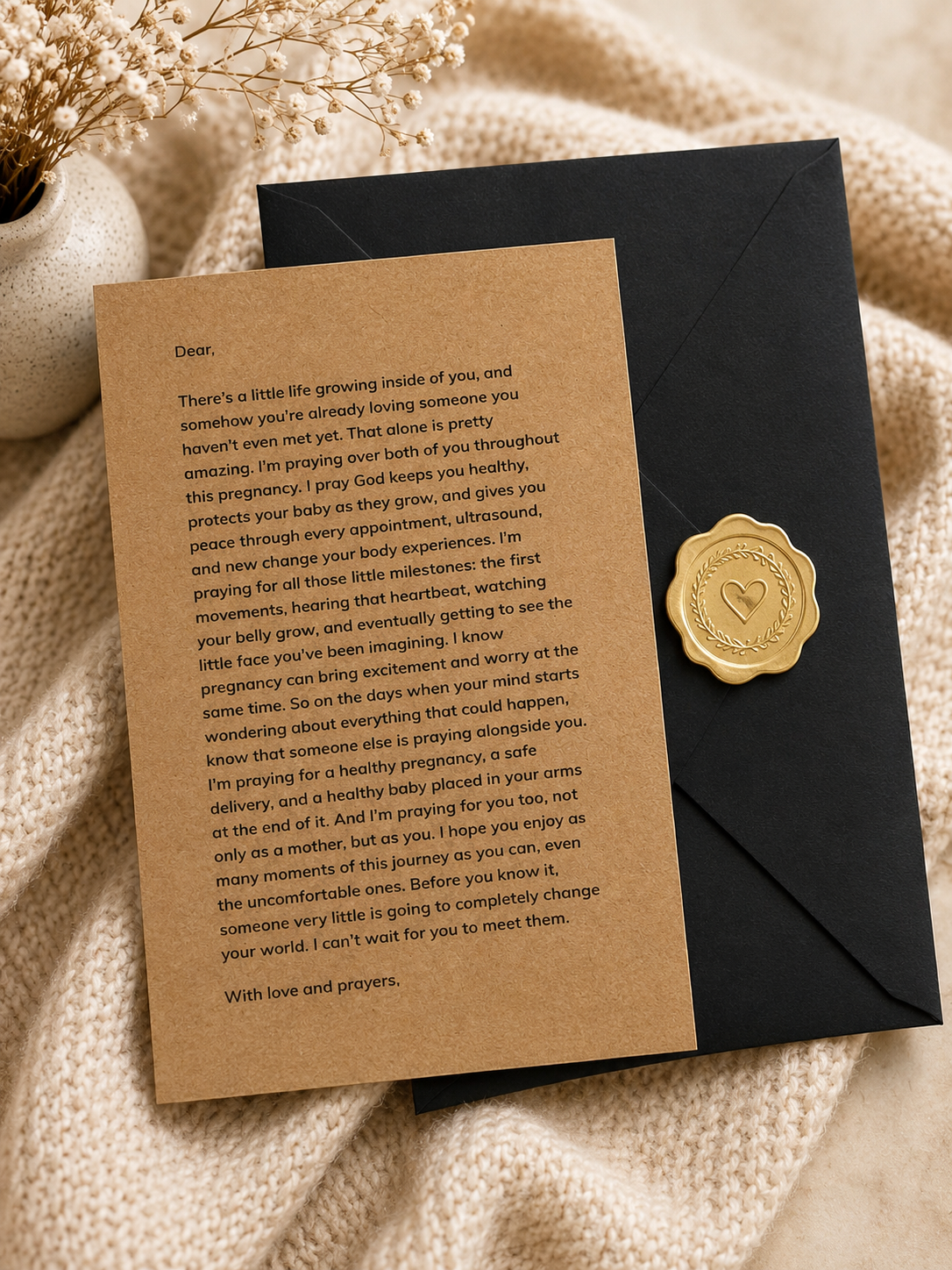 Pregnancy Prayer Letter | Personalized Gift for Expecting Mother