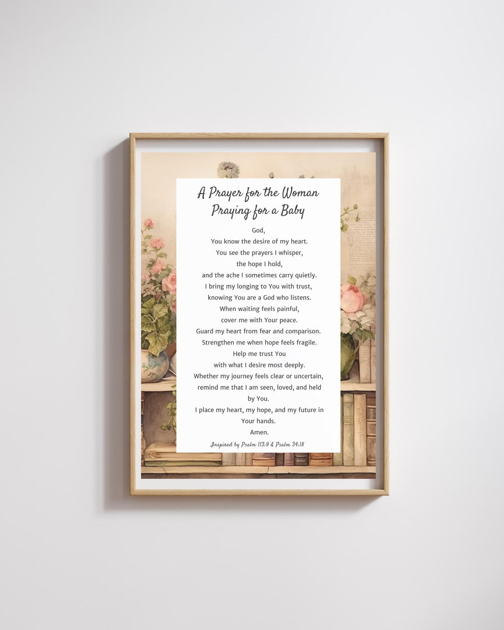 Prayer for a Woman Praying for a Baby | Digital Prayer Print