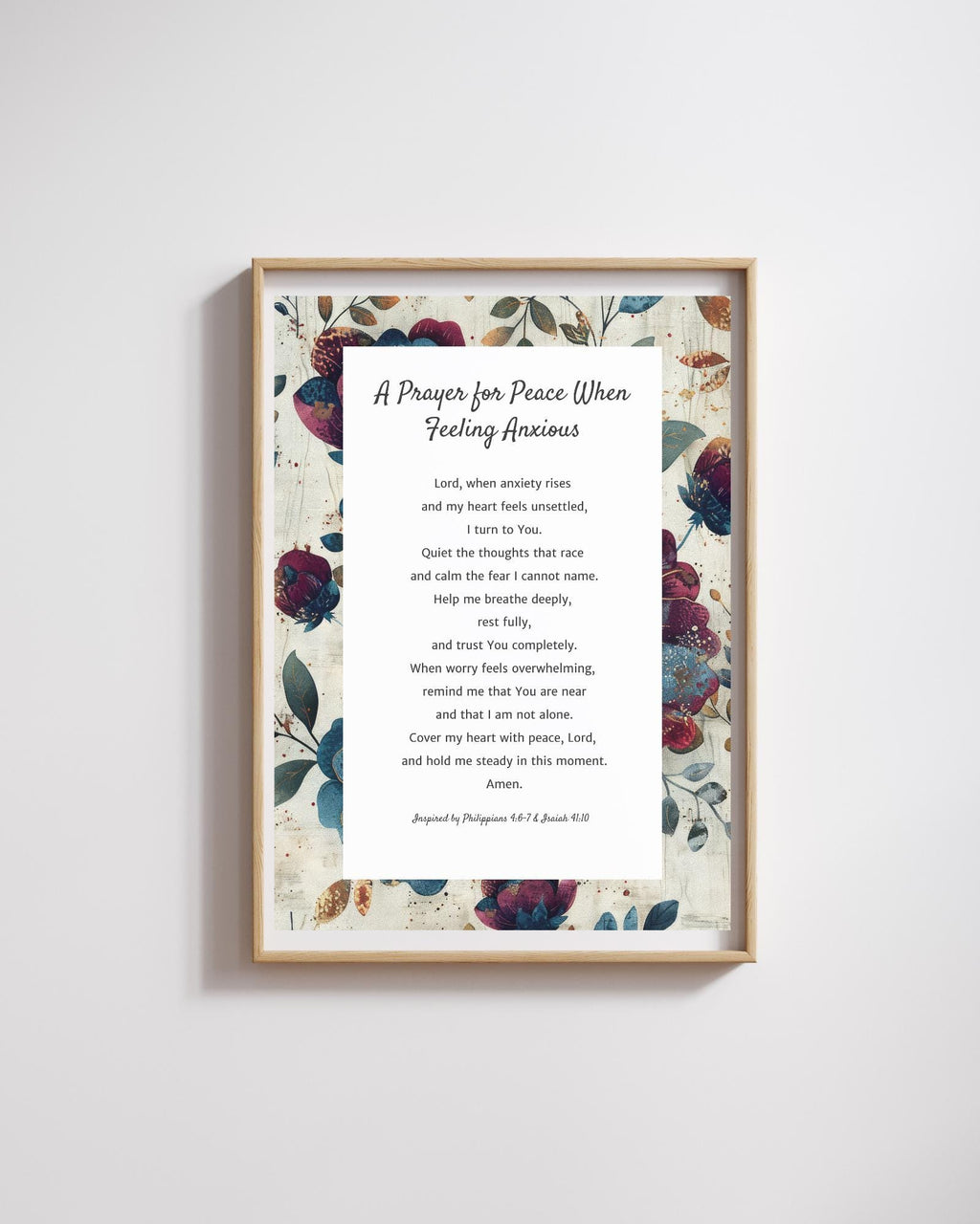 A Prayer for Peace When Feeling Anxious | Digital Prayer Print