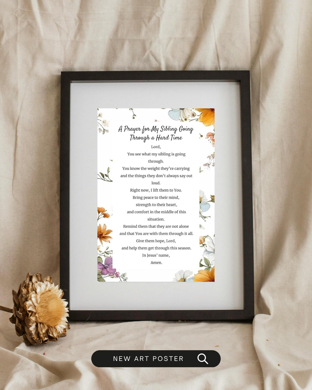 Prayer for My Sibling Going Through a Hard Time | Digital Prayer Print