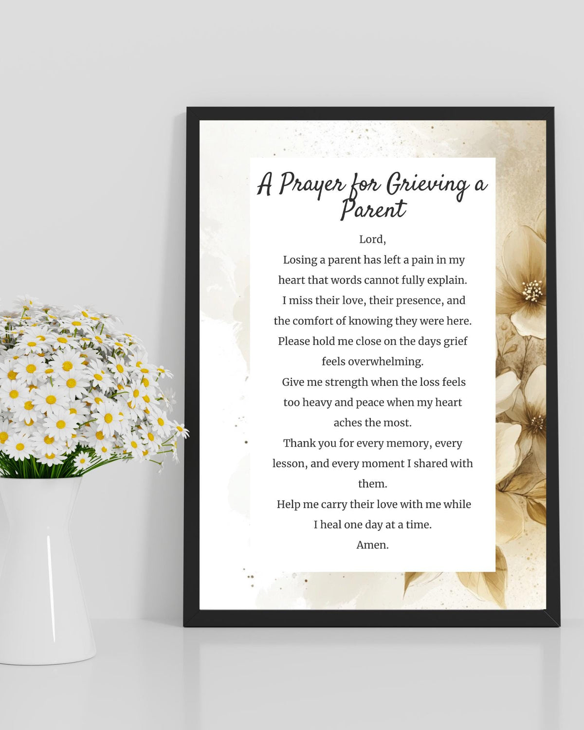 Prayer for Grieving a Parent | Digital Prayer Print