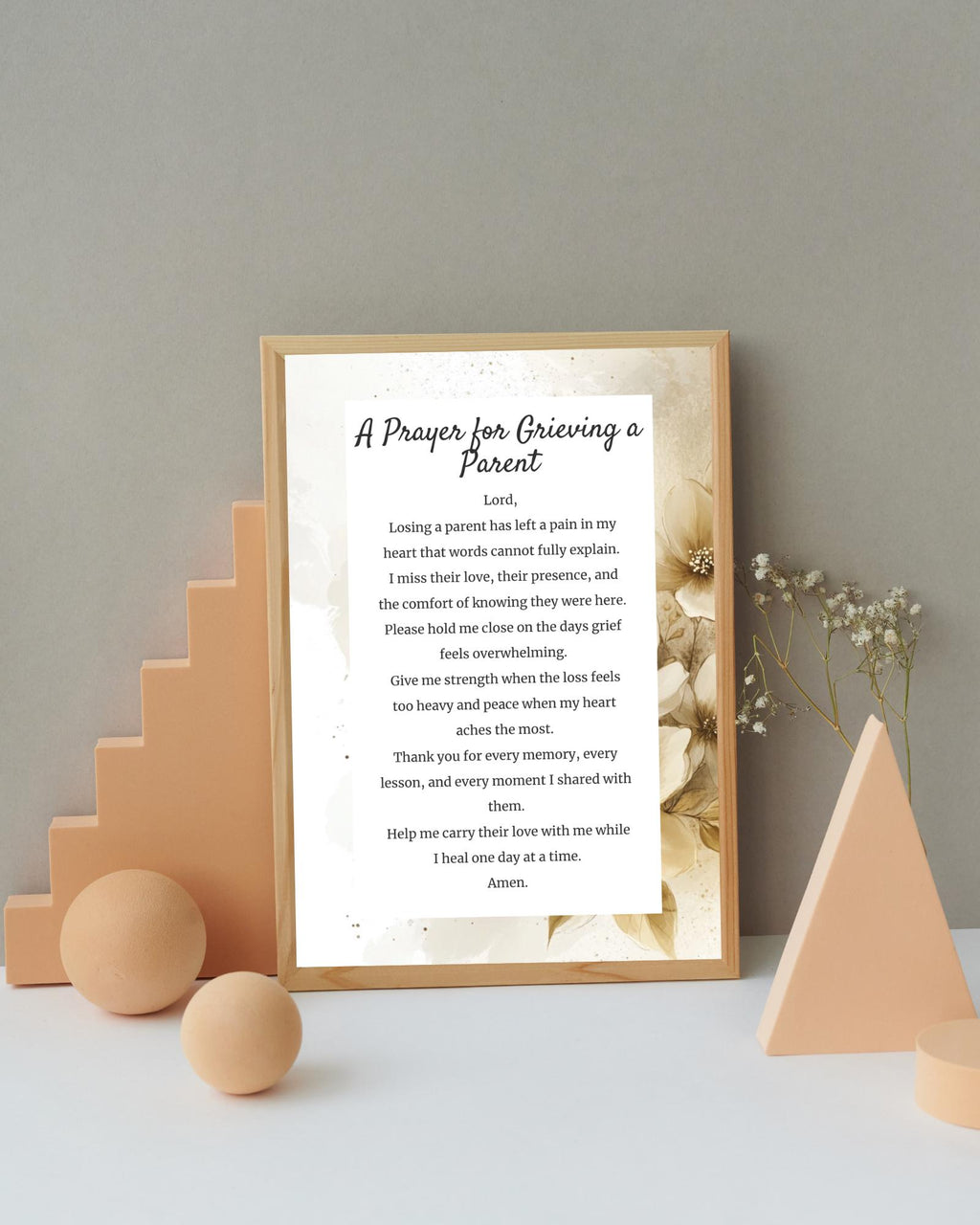 Prayer for Grieving a Parent | Digital Prayer Print
