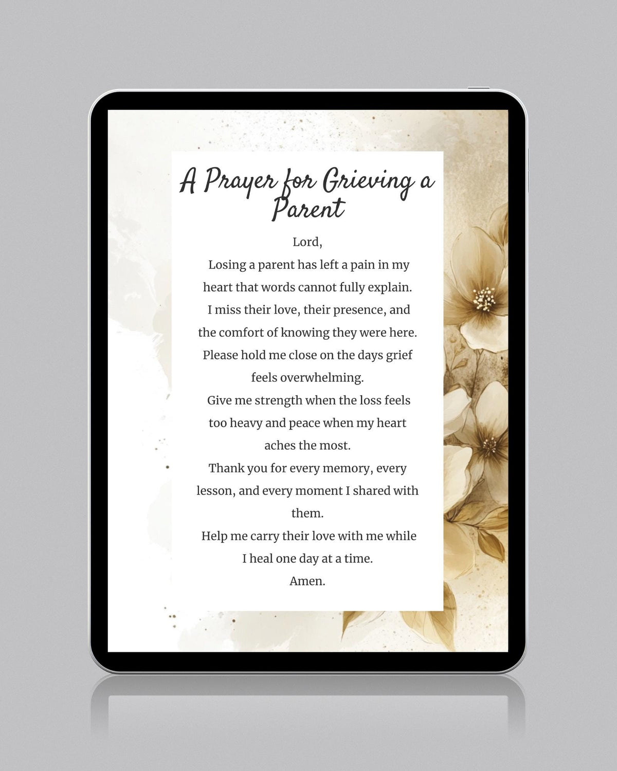 Prayer for Grieving a Parent | Digital Prayer Print