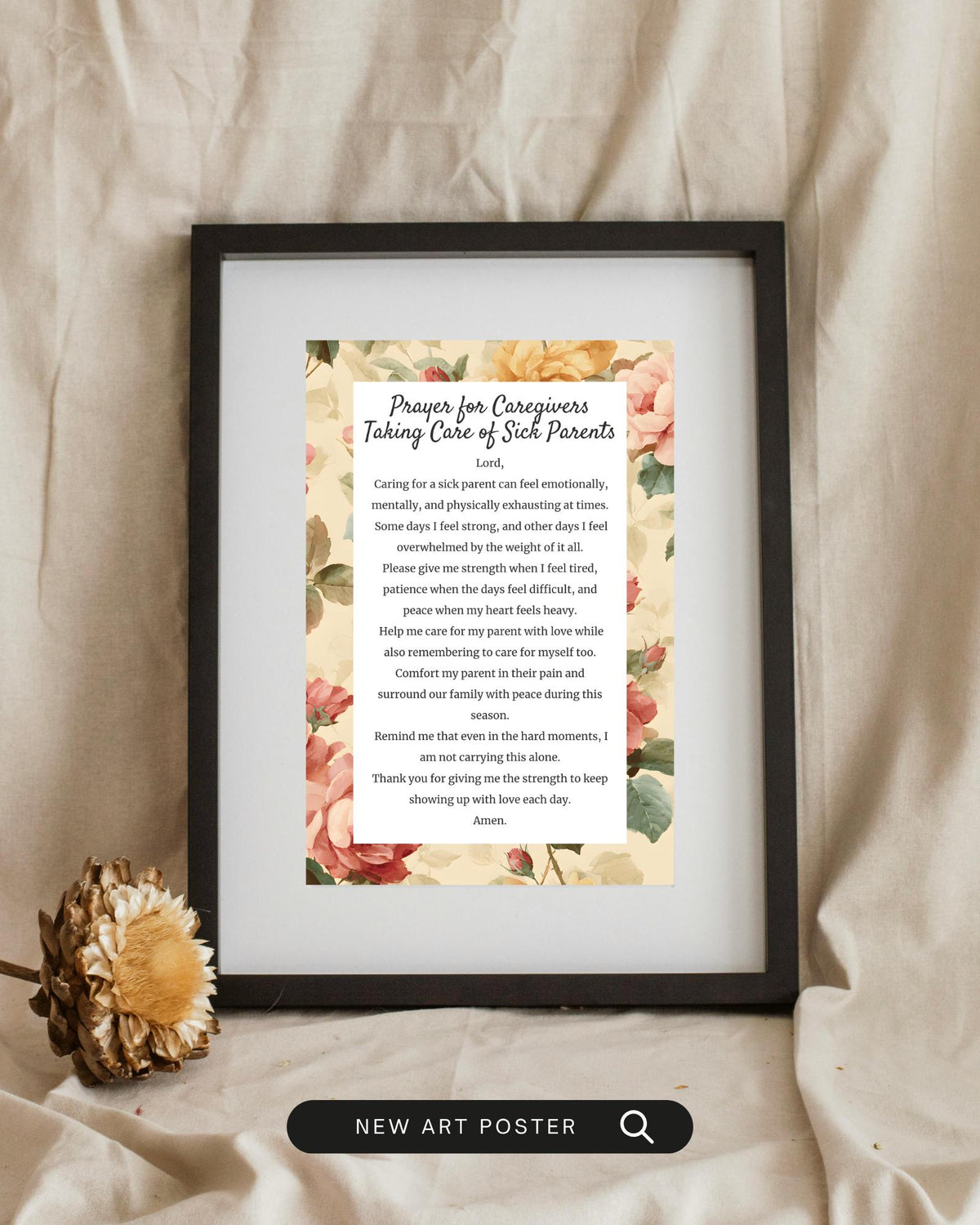 Prayer for Caregivers Taking Care of Sick Parents | Digital Prayer Print
