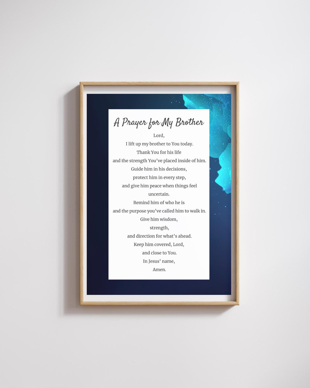 Prayer for My Brother Going Through a Hard Time | Digital Prayer Print