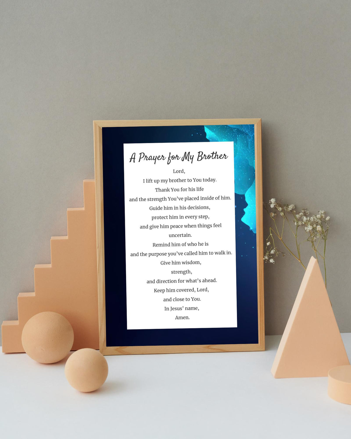 Prayer for My Brother Going Through a Hard Time | Digital Prayer Print