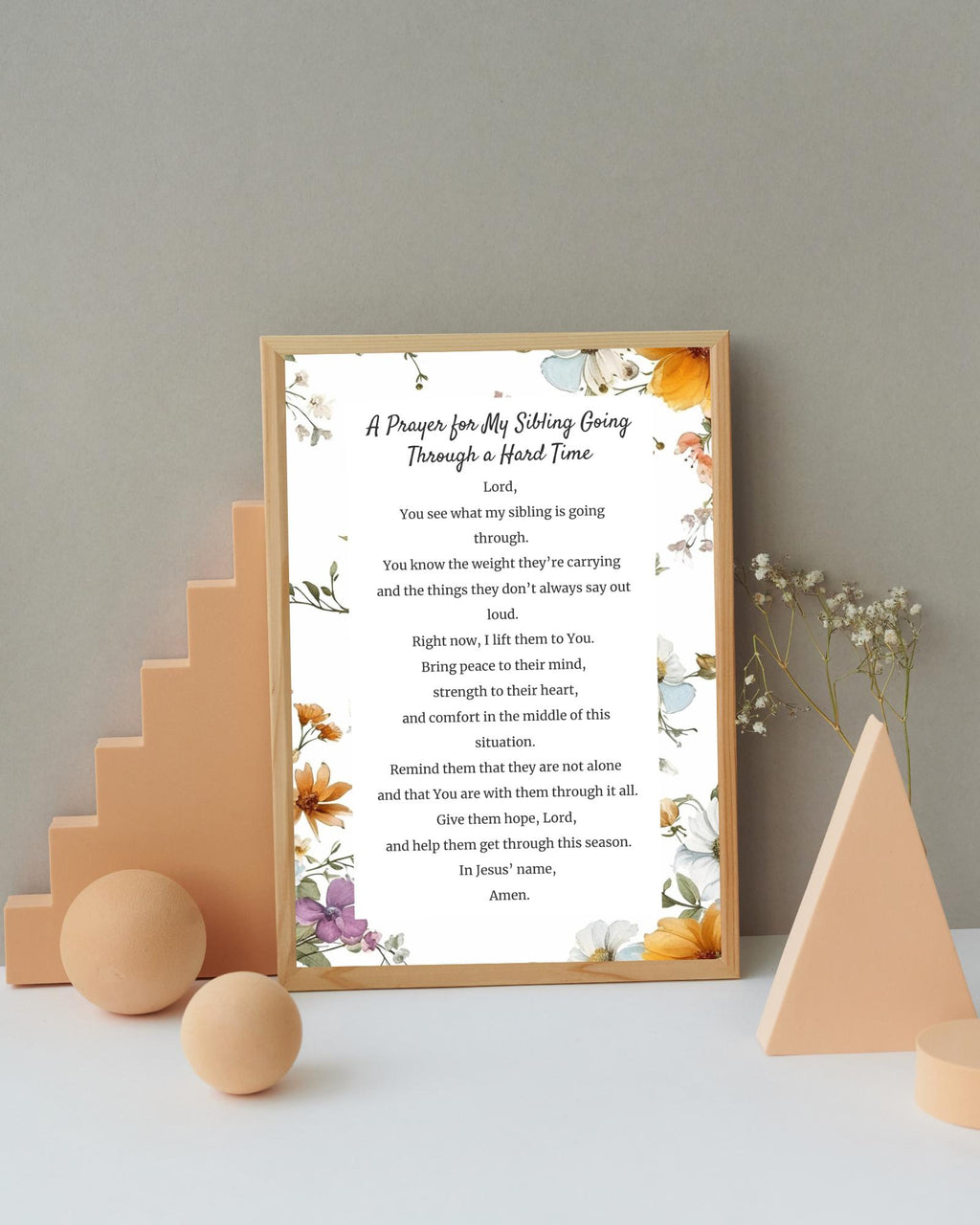 Prayer for My Sibling Going Through a Hard Time | Digital Prayer Print