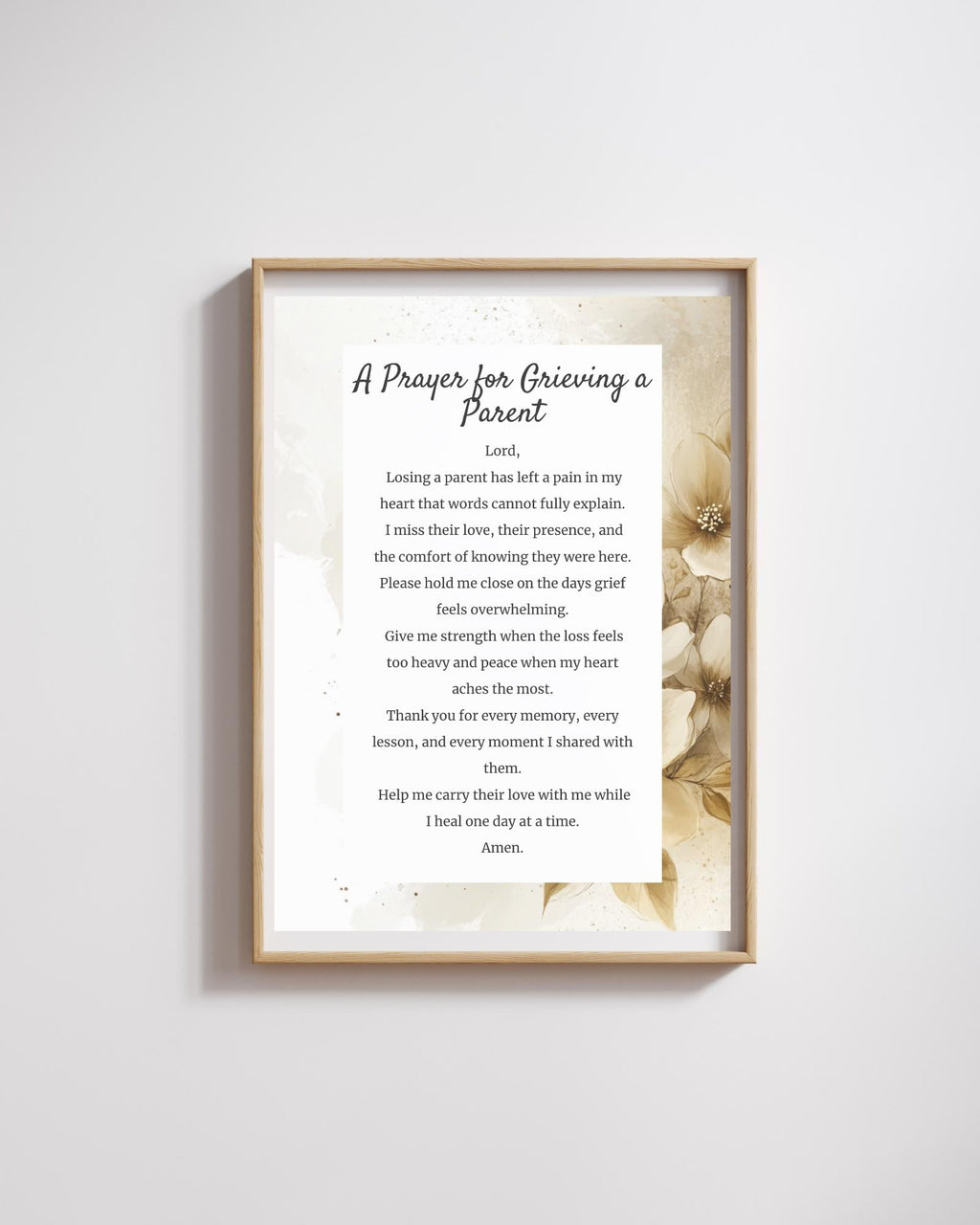 Prayer for Grieving a Parent | Digital Prayer Print