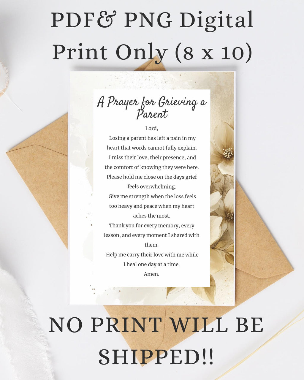 Prayer for Grieving a Parent | Digital Prayer Print