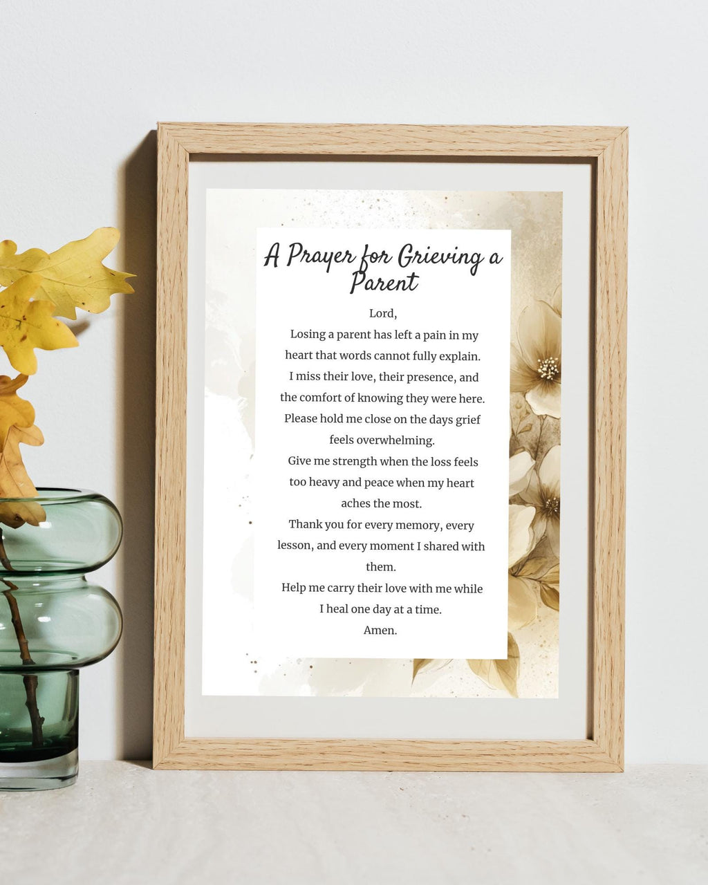 Prayer for Grieving a Parent | Digital Prayer Print