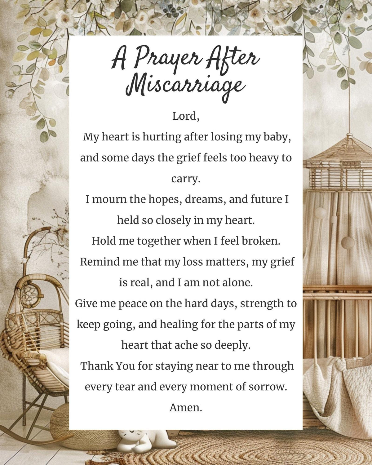 Prayer After Miscarriage | Digital Prayer Print