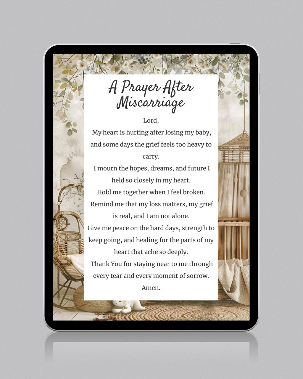 Prayer After Miscarriage | Digital Prayer Print